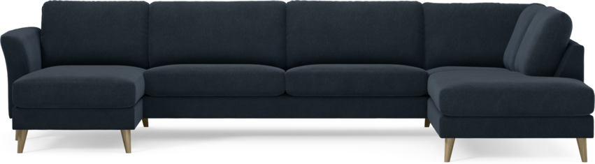 Bridge - 3-sits soffa med schäslong vänster och divan höger - Blå