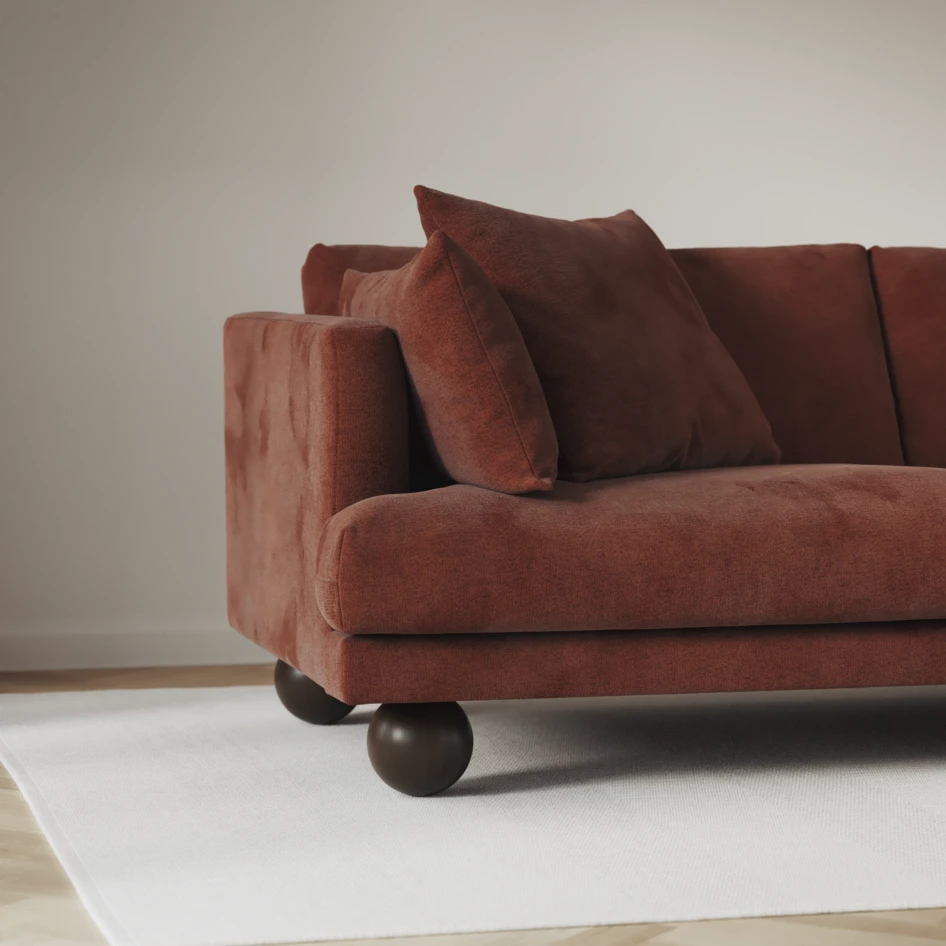 Harper - 3-sits soffa med divan höger - Orange