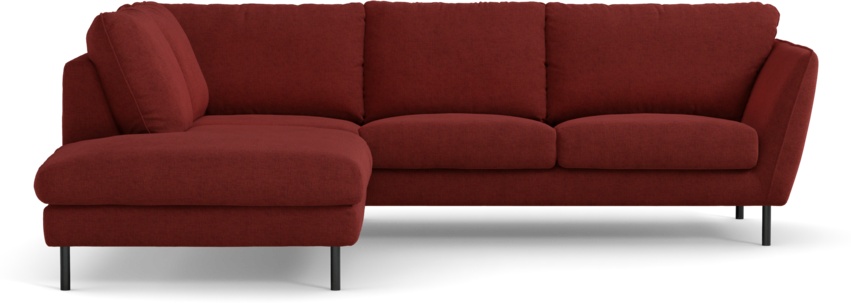 Madison Lux - 2-sits soffa med divan vänster - Röd