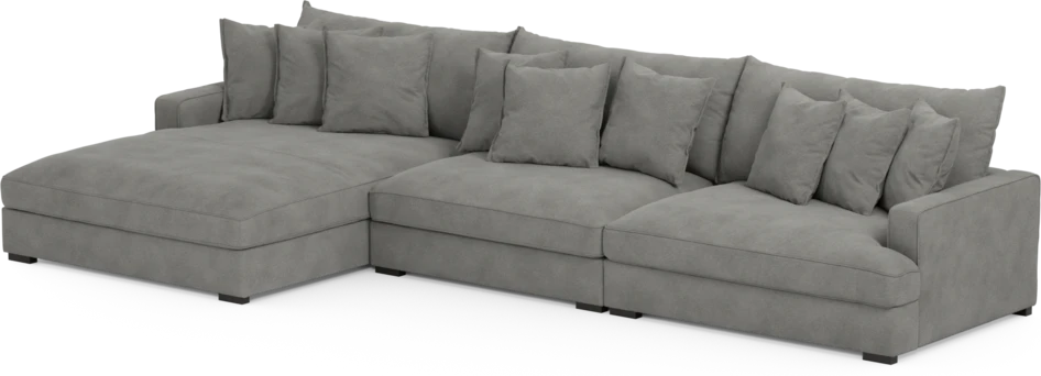 Rossi - 4-sits soffa med schäslong XL vänster - Grå