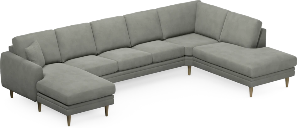 Eden - 3-sits soffa med schäslong vänster och divan höger - Grå