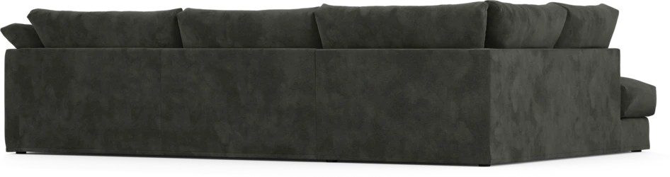 Cherrie - 3-sits soffa med divan vänster, med kappa - Svart