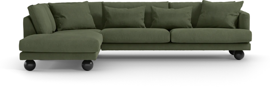 Harper - 3-sits soffa med divan vänster - Grön