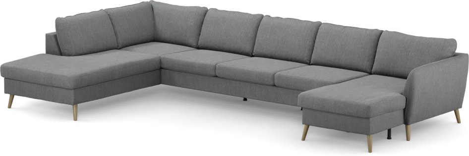County - 4-sits soffa med divan vänster och schäslong höger - Grå