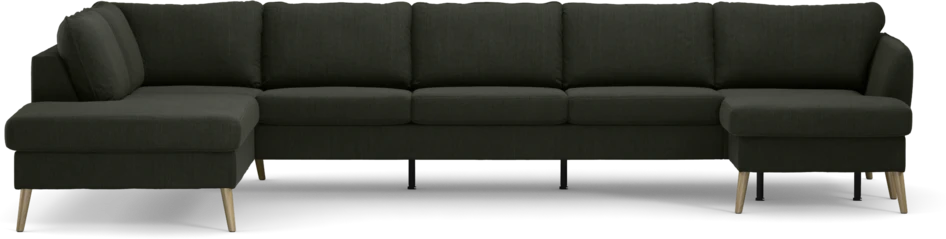 County - 4-sits soffa med divan vänster och schäslong höger - Grön