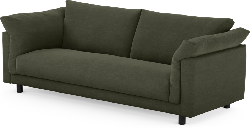 Cherrie - 3-sits soffa, hel dyna, fast klädsel - Grön