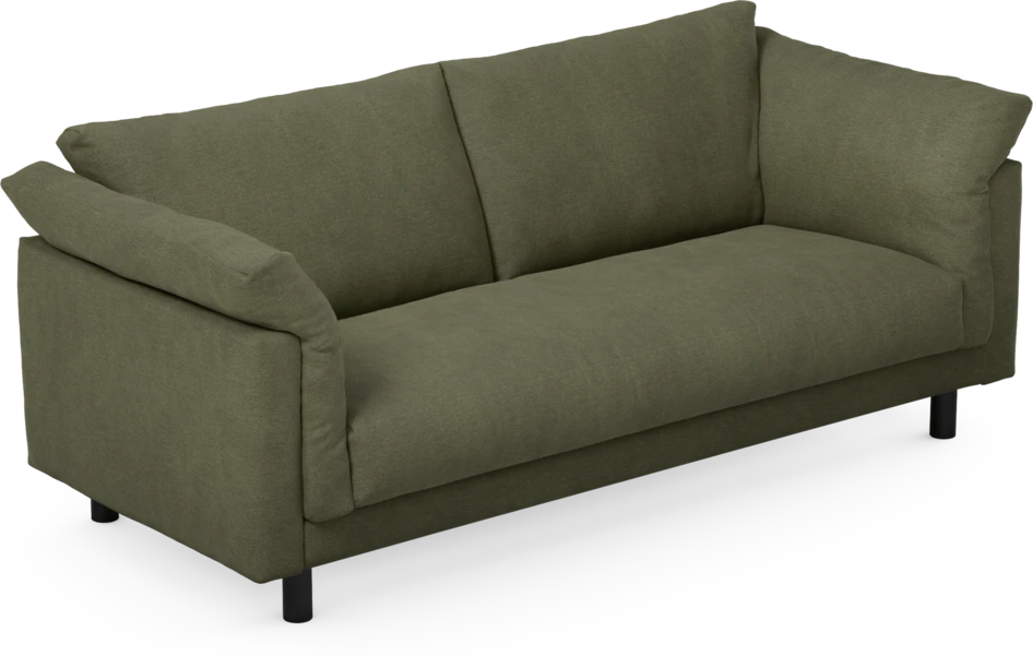 Cherrie - 2,5-sits soffa, hel dyna, fast klädsel - Grön
