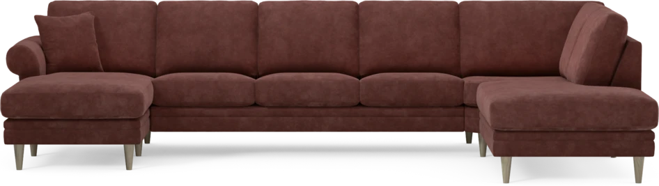 Eden - 3-sits soffa med schäslong vänster och divan höger - Röd