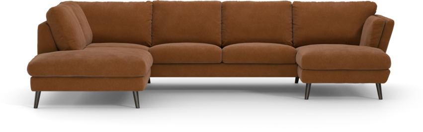 Madison Lux - 2-sits soffa med divan vänster och schäslong höger - Orange