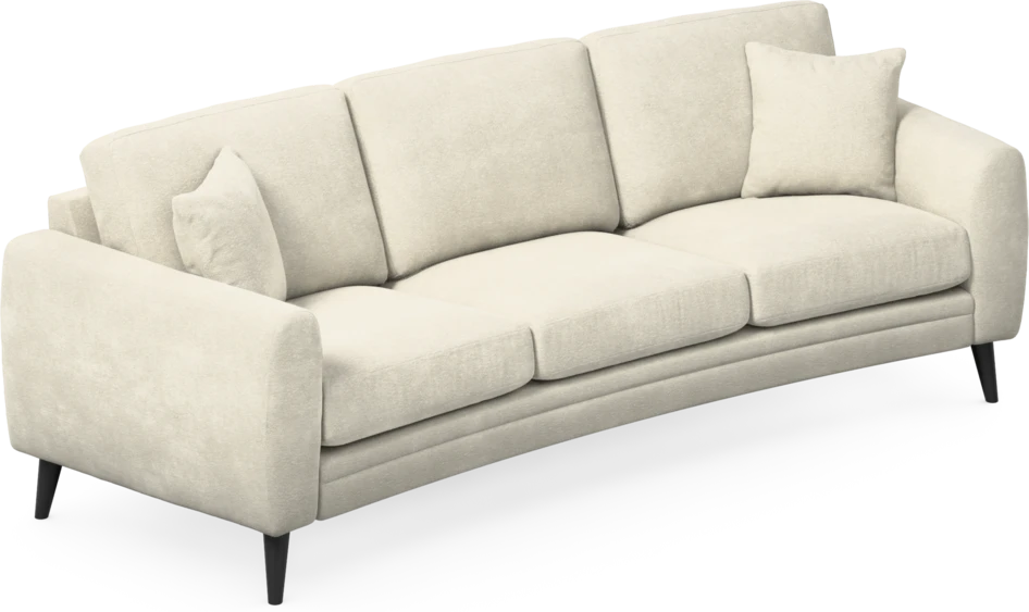 Eden - 3-sits soffa svängd - Vit