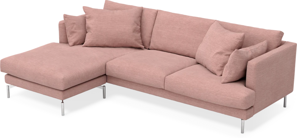 Harper - 4-sits med schäslong vänster - Rosa