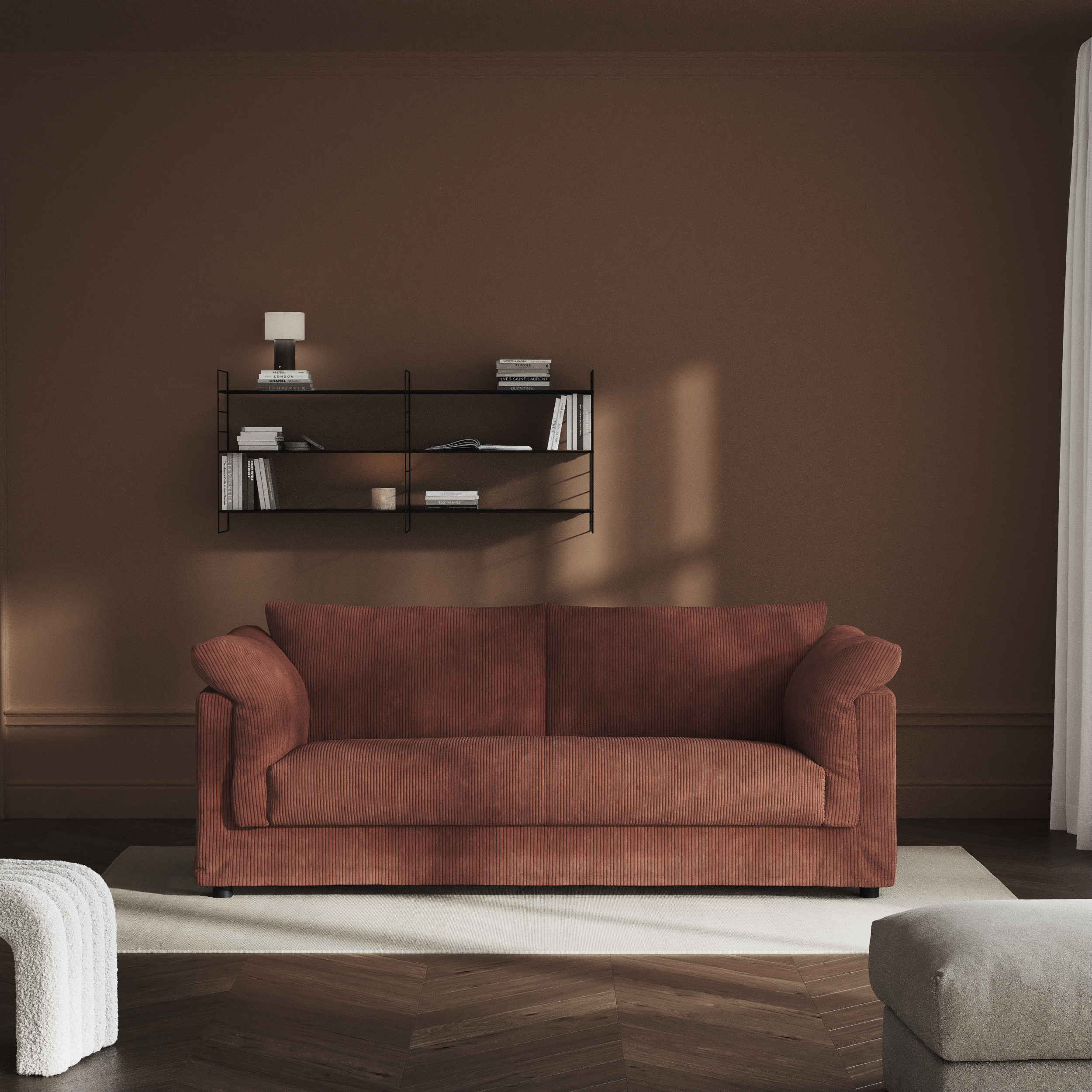 Cherrie, 2,5-sits soffa, hel dyna och kappa