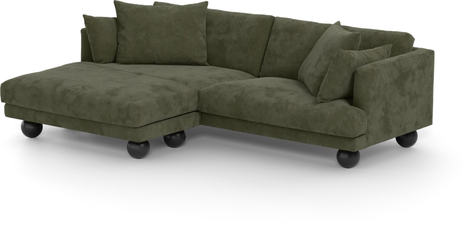 Harper - 4-sits med schäslong XL vänster - Grön