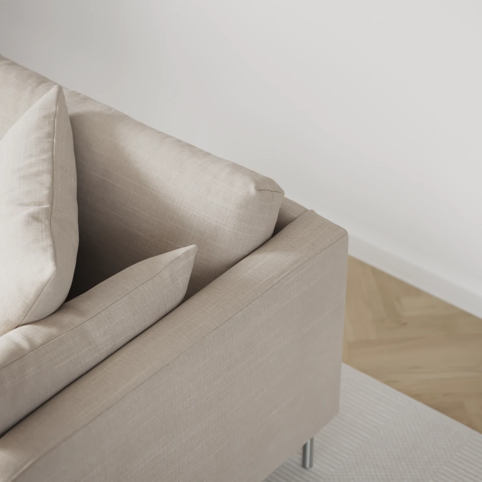 Harper - 3-sits soffa, hel dyna - Beige
