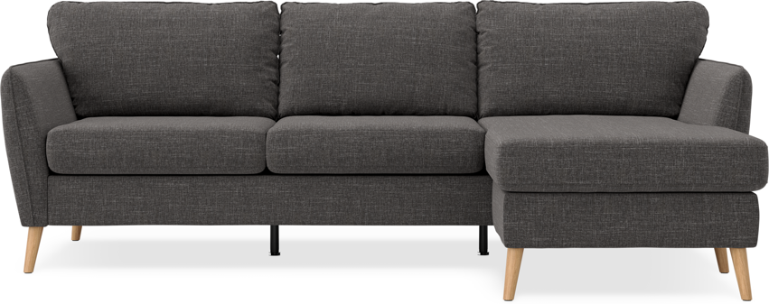 County - 3-sits soffa med flyttbar schäslong - Grå