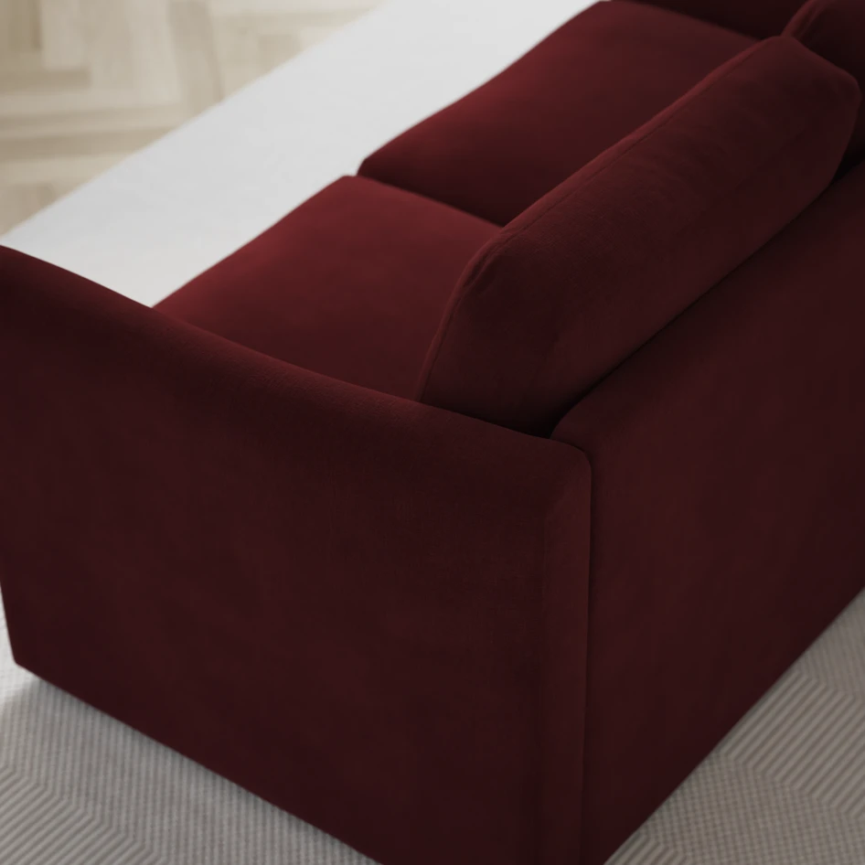 Öland - Bäddsoffa 3-sits, längsbäddad - Röd