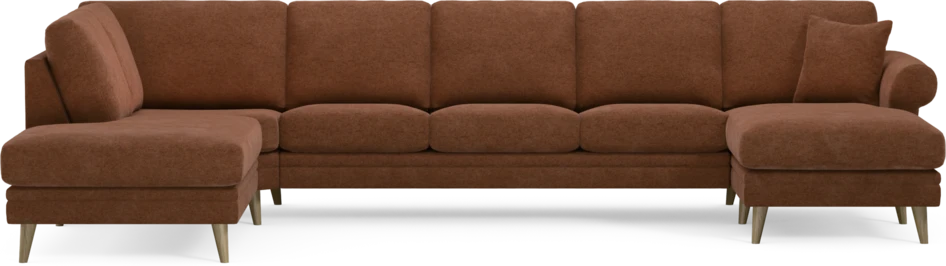 Eden - 3-sits soffa med divan vänster och schäslong höger - Orange