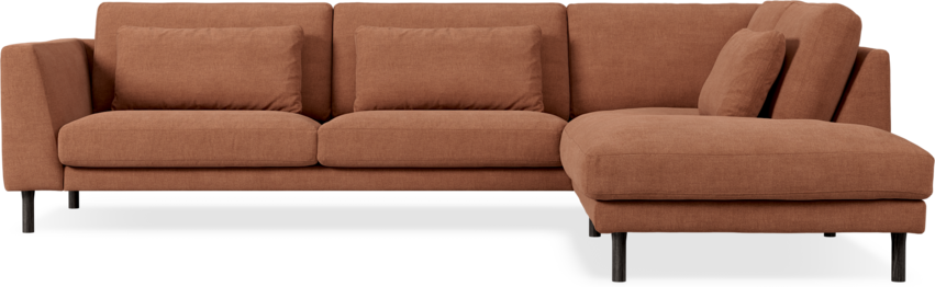 Willow - 3-sits soffa med divan höger, fast klädsel - Röd