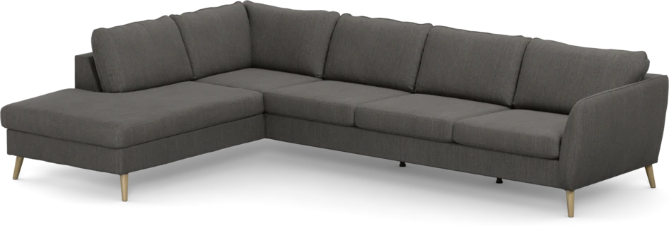 County - 3-sits soffa med divan vänster - Brun