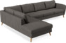 County - 3-sits soffa med divan vänster - Brun