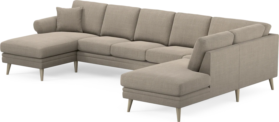 Eden - 3-sits soffa med schäslong vänster och divan höger - Beige