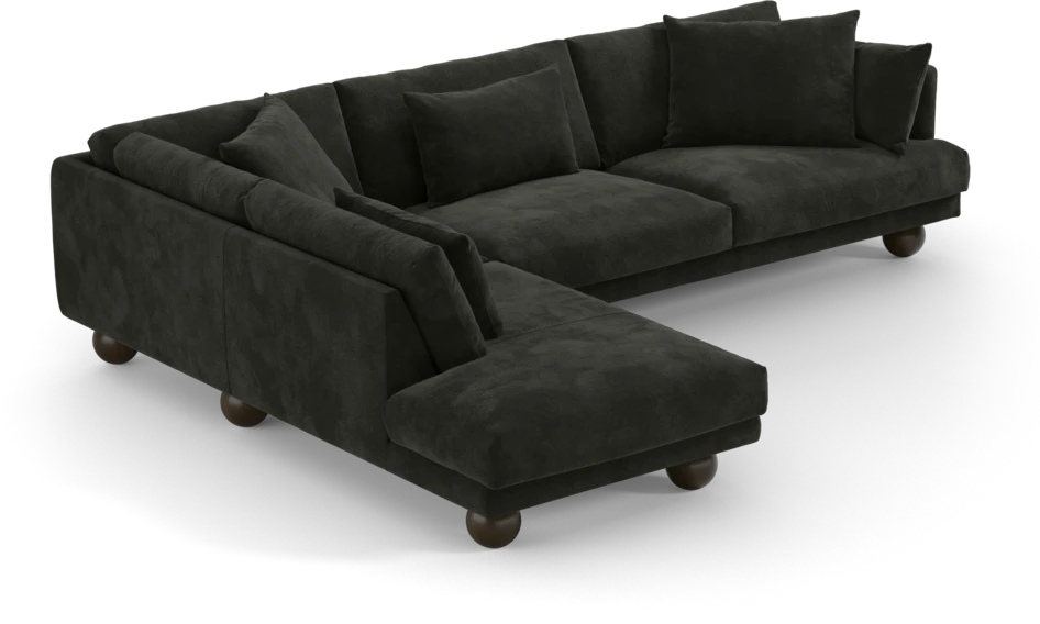Harper - 3-sits soffa med divan vänster - Svart