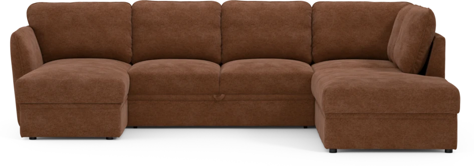 Öland - Bäddsoffa med schäslong vänster och divan höger - Orange