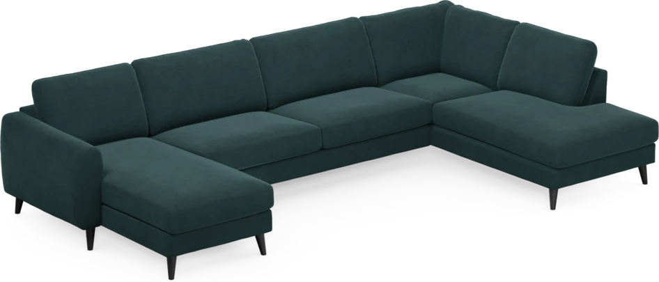 Bridge - 3-sits soffa med schäslong vänster och divan höger - Blå
