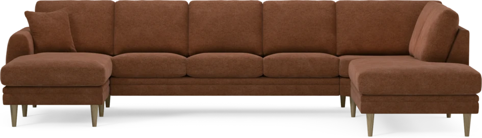 Eden - 3-sits soffa med schäslong vänster och divan höger - Orange