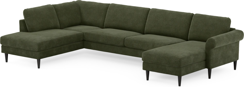 Bridge - 3-sits soffa med divan vänster och schäslong höger - Grön