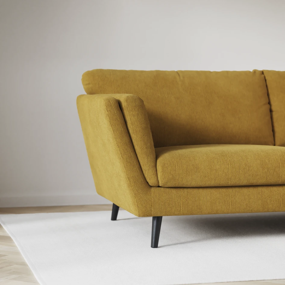 Madison - 2-sits soffa med divan vänster och schäslong höger - Gul