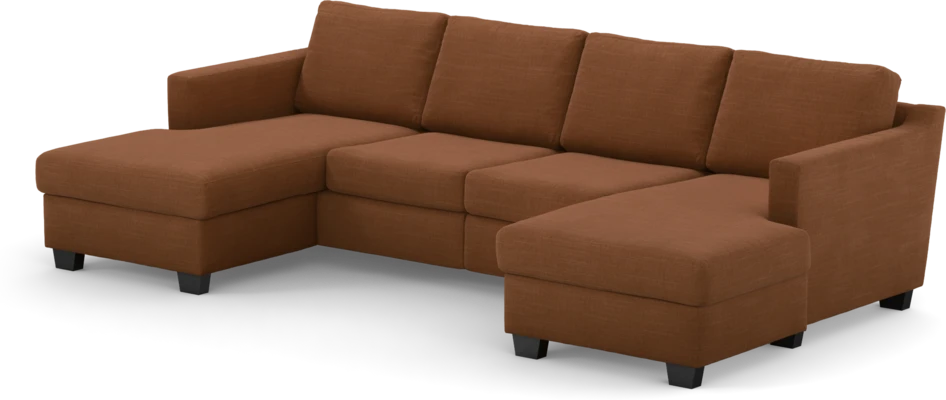 Friday - 2-sits soffa med två schäslonger - Orange