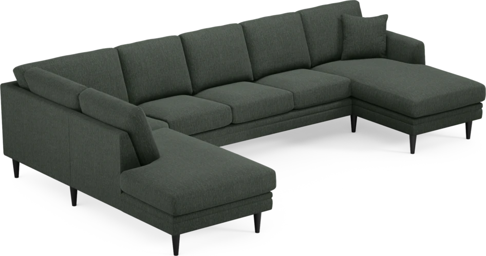 Eden - 3-sits soffa med divan vänster och schäslong höger - Grön
