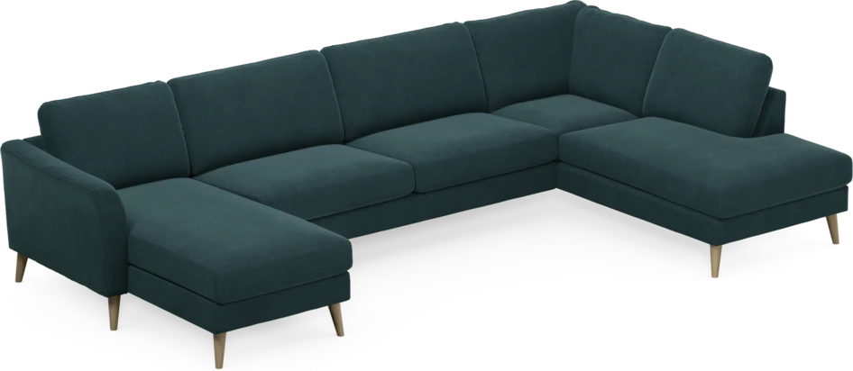Bridge - 3-sits soffa med schäslong vänster och divan höger - Blå