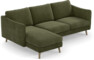 Madison Lux - 2-sits soffa med schäslong vänster - Grön