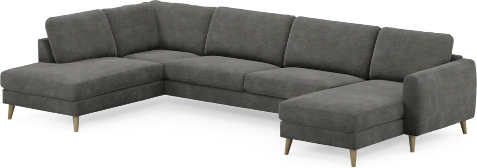 Bridge - 3-sits soffa med divan vänster och schäslong höger - Grå
