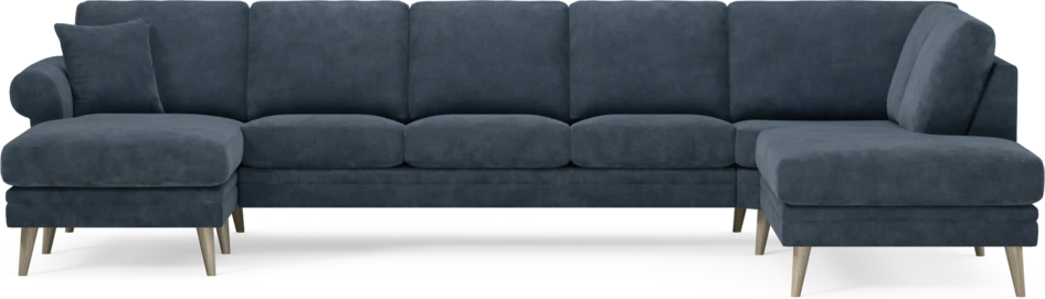 Eden - 3-sits soffa med schäslong vänster och divan höger - Blå