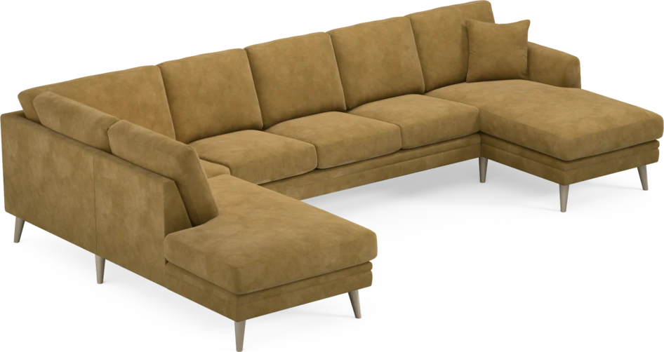 Eden - 3-sits soffa med divan vänster och schäslong höger - Gul