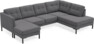 Rio - 3-sits soffa med schäslong vänster och divan höger - Grå