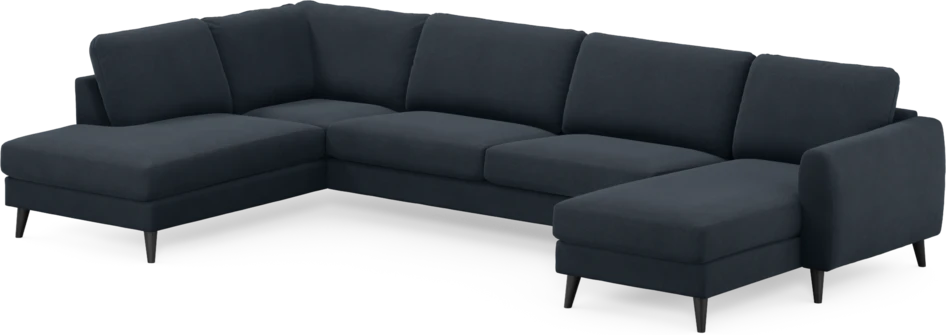 Bridge - 3-sits soffa med divan vänster och schäslong höger - Blå