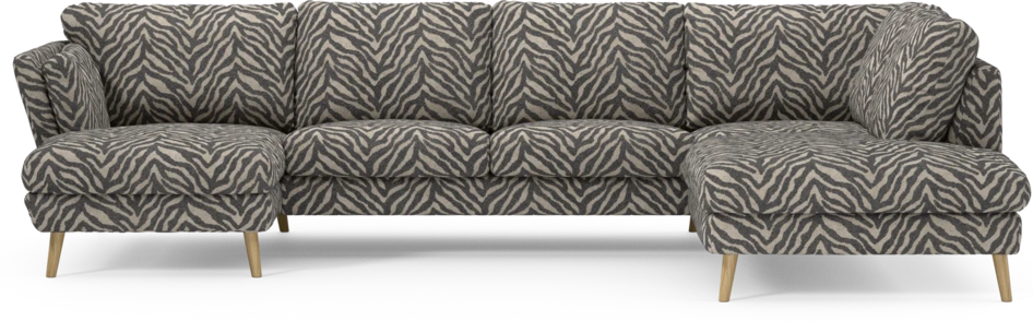 Madison Lux - 2-sits soffa med schäslong vänster och divan höger - Svart