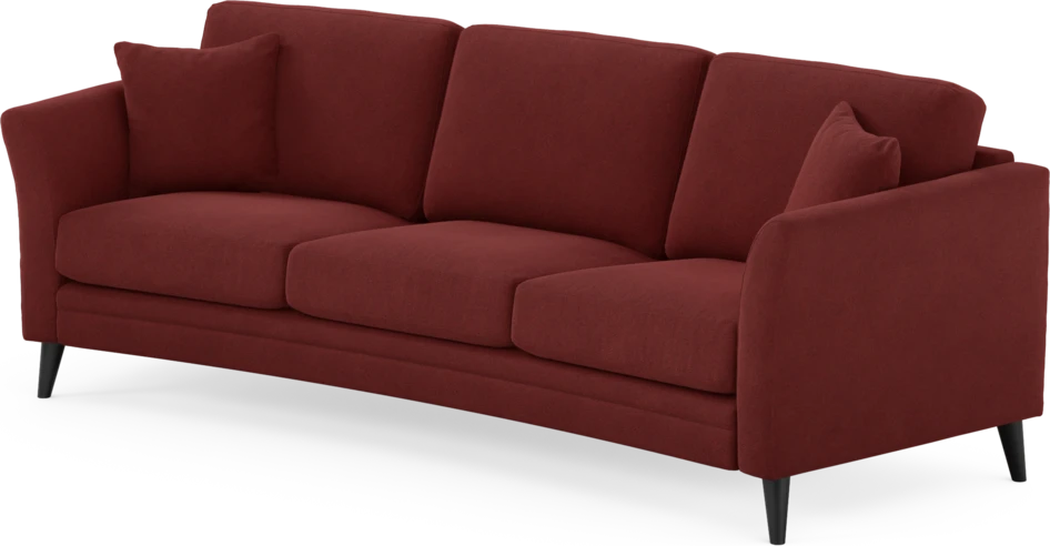 Eden - 3-sits soffa svängd - Röd