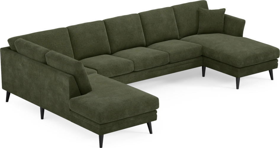 Eden - 3-sits soffa med divan vänster och schäslong höger - Grön