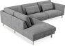 Willow - 3-sits soffa med divan vänster, fast klädsel - Grå