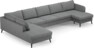 County - 4-sits soffa med divan vänster och schäslong höger - Grå