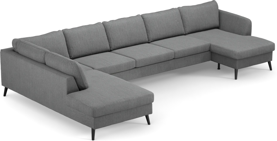 County - 4-sits soffa med divan vänster och schäslong höger - Grå