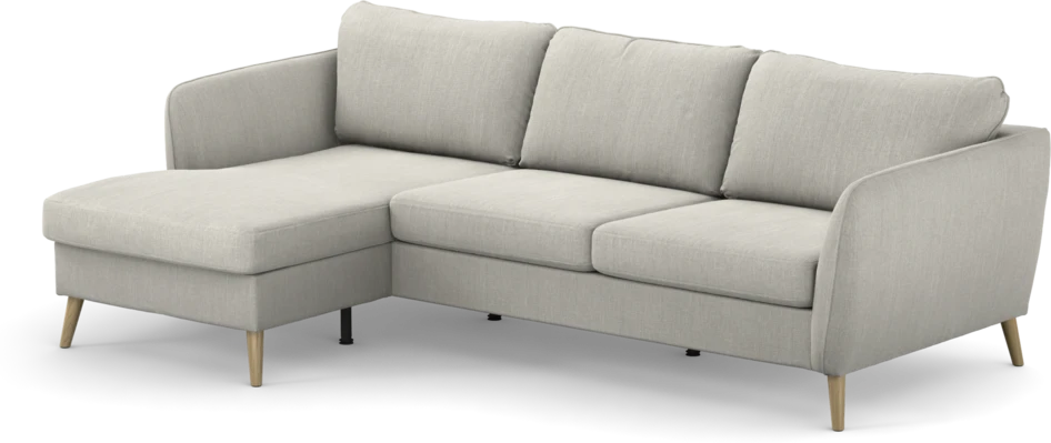 County - 3-sits soffa med flyttbar schäslong - Grå