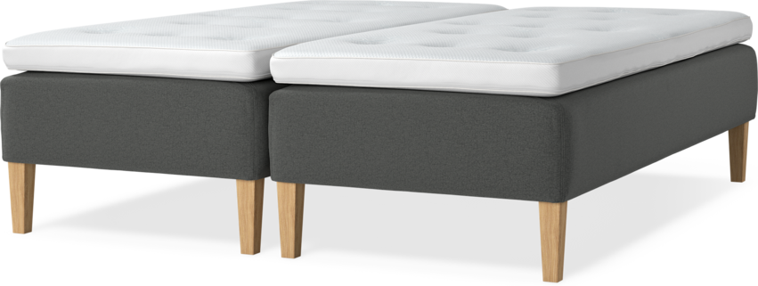 Delux Sense - Ramsäng, dubbelsäng med bäddmadrass - Grå