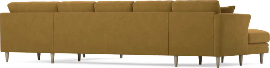 Eden - 3-sits soffa med schäslong vänster och divan höger - Gul