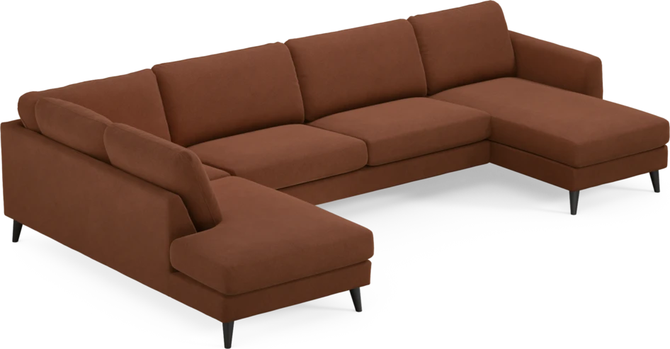 Bridge - 3-sits soffa med divan vänster och schäslong höger - Orange